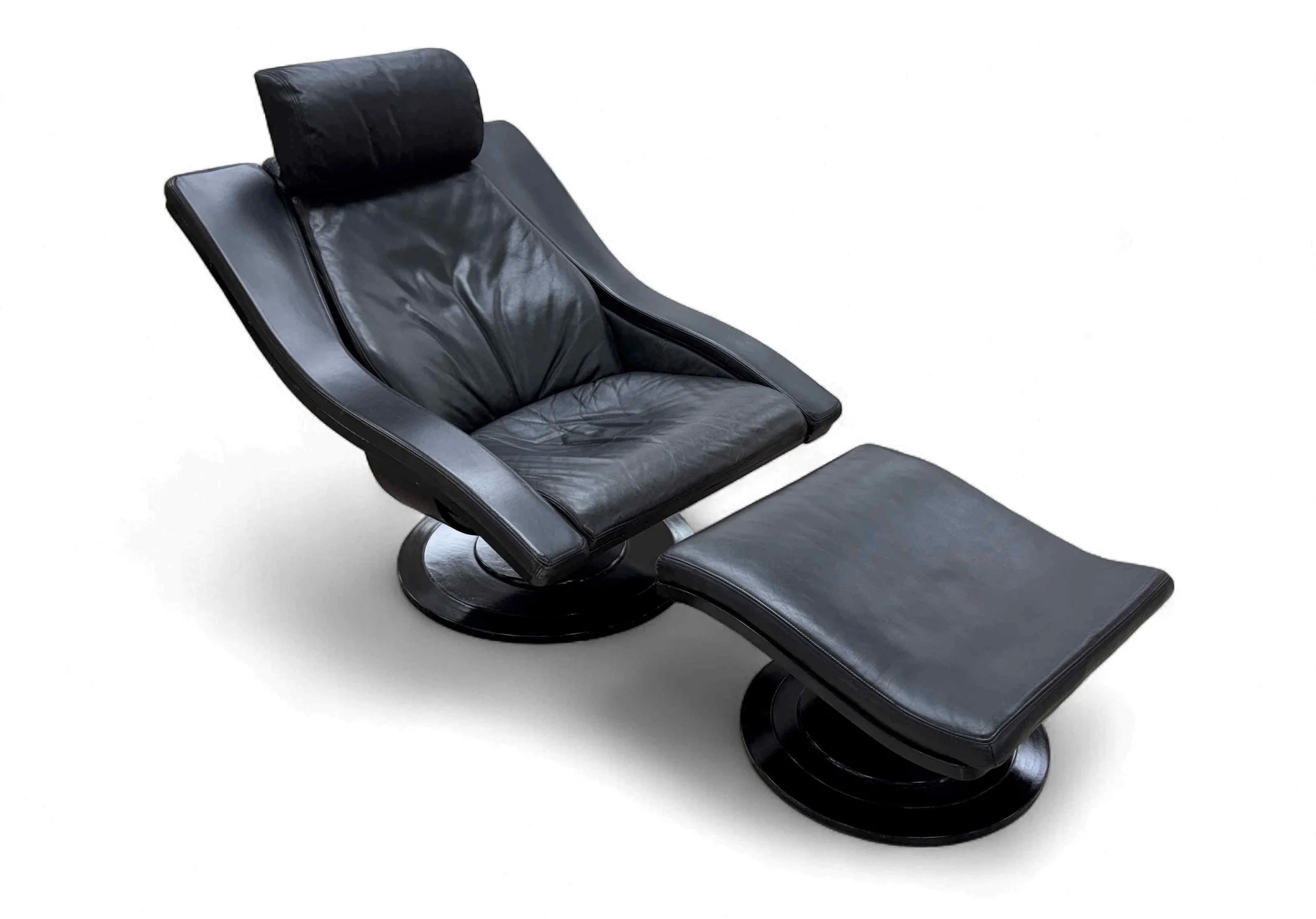 Encore Furniture Gallery-1970s Nelo Move Leather Swivel Lounge